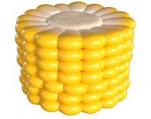 Corn Cob Piece Sliced Yellow Maize PBR 2 3D model