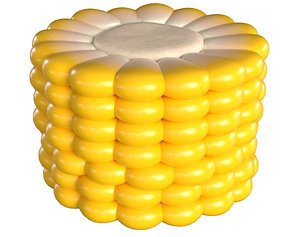 Corn Cob Piece Sliced Yellow Maize PBR 2