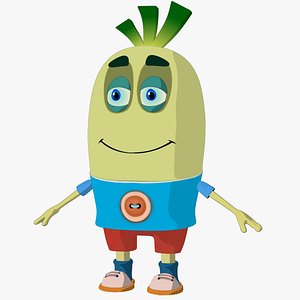 3d low-poly non rigged bean model