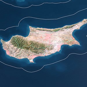 3D Cyprus Map - 7K Realistic Satellite Terrain - Elevation model