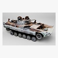 russian BMP-2 infantry fighting vehicle destroyed by Ukrainian army