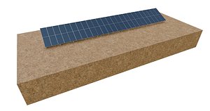 Lowpoly Ground Mounted Solar Panels-25 Rows of PV Modules 3D model