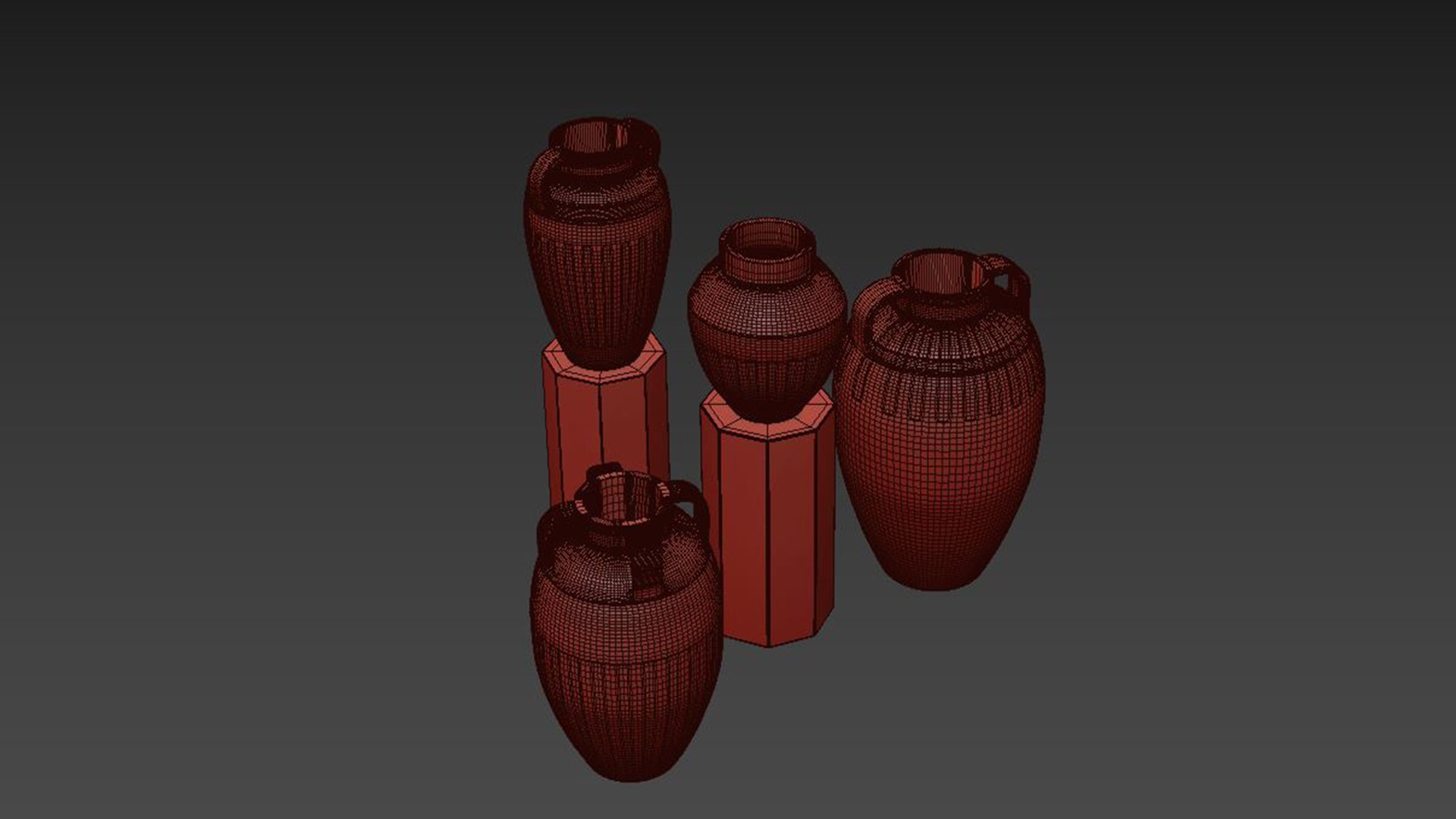 3D Grooved Ceramic Vases - TurboSquid 2105456