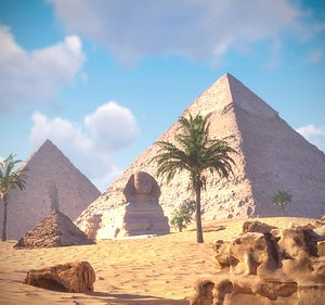 Pyramids Desert 3D model