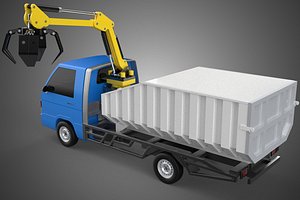 MINI TRUCK HYDRAULIC CRANE GRAPPLE ARM SKIP BIN WASTE RECYCLING 3D model