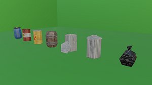 3D CONTAINERS - LOW POLY - PS1 RETRO STYLE