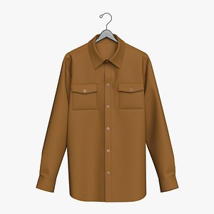 3D en Long Sleeve Casual Plaid Flannel Shirt in Hanger View