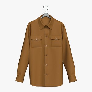 en Long Sleeve Casual Plaid Flannel Shirt in Hanger View