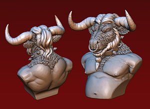 Minotaur Bust Statue