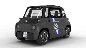 3D Citroen Ami 2020 Police Black