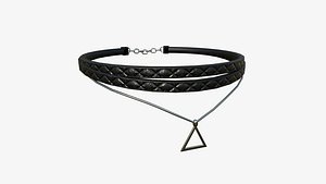 3D model Gothic Collar F01 Black Silver - Character Fashion Design