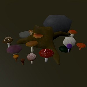 mushrooms stump 3d x