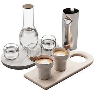 127 eat and drinks decor set 01 coffee and water kit 01 model