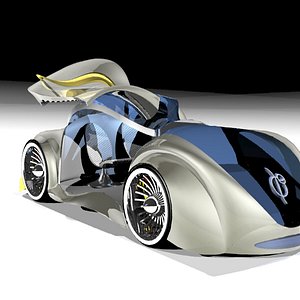 3d sci-fi car