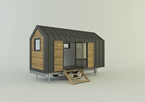 tiny house camping caravan 3D