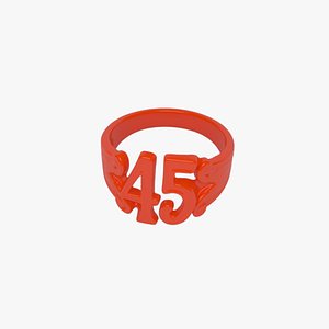 Bright Red Plastic Ring 45 3D Model
