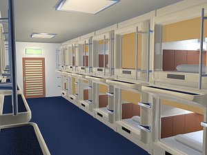 capsule hotel 3d model
