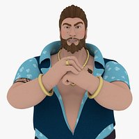 Rigged Cartoon Character Gangster FRANK