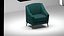 3D model Modern Fabric Armchair   Interior Furniture 3D Model