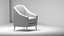 3D model Modern Fabric Armchair   Interior Furniture 3D Model