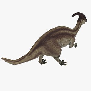 Parasaurolophus Dinosaur Rigged for Maya