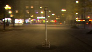 3D street light cyberpunk sci-fi model