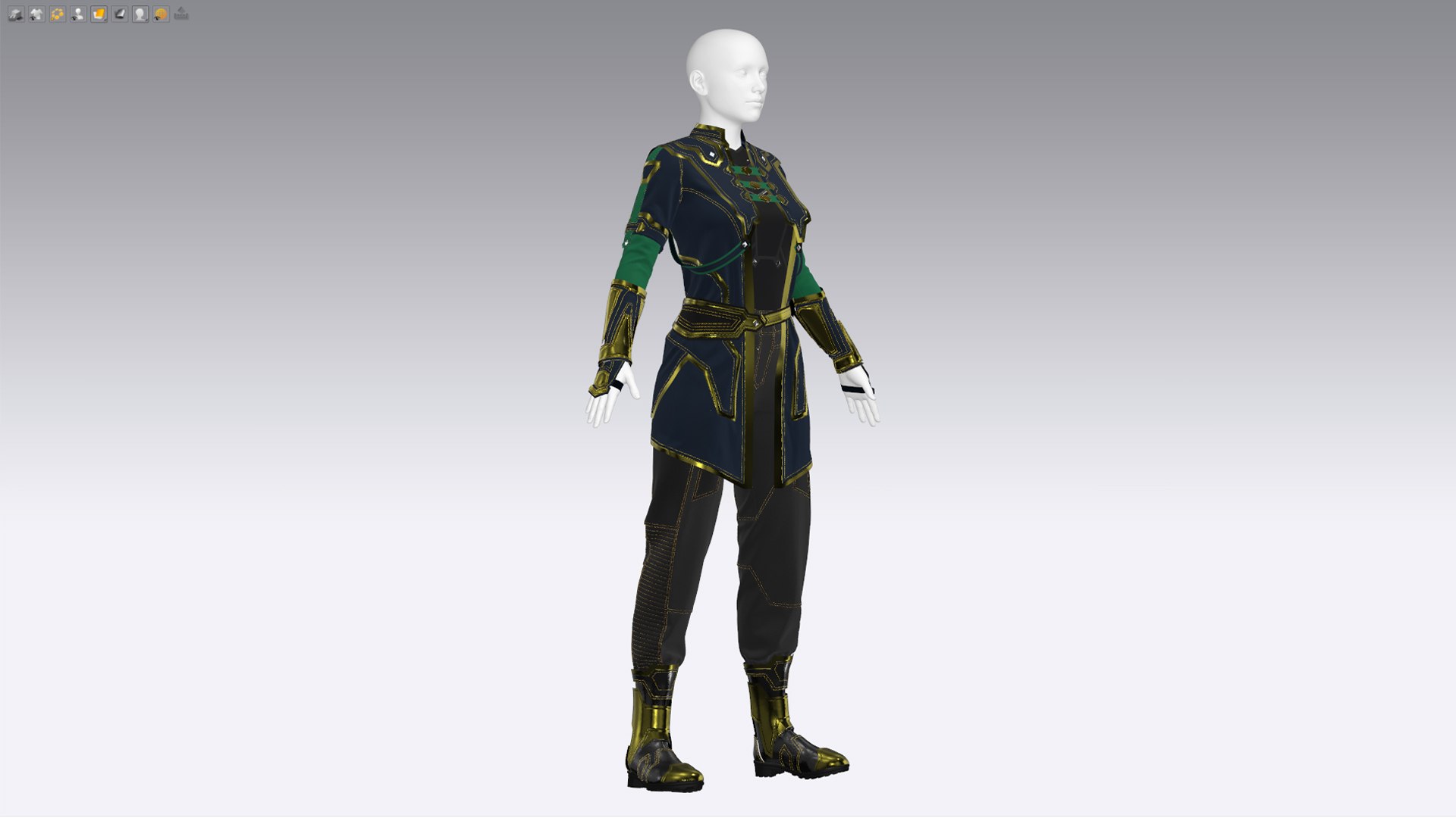 3D Womens Futuristic Outfit - TurboSquid 1907358