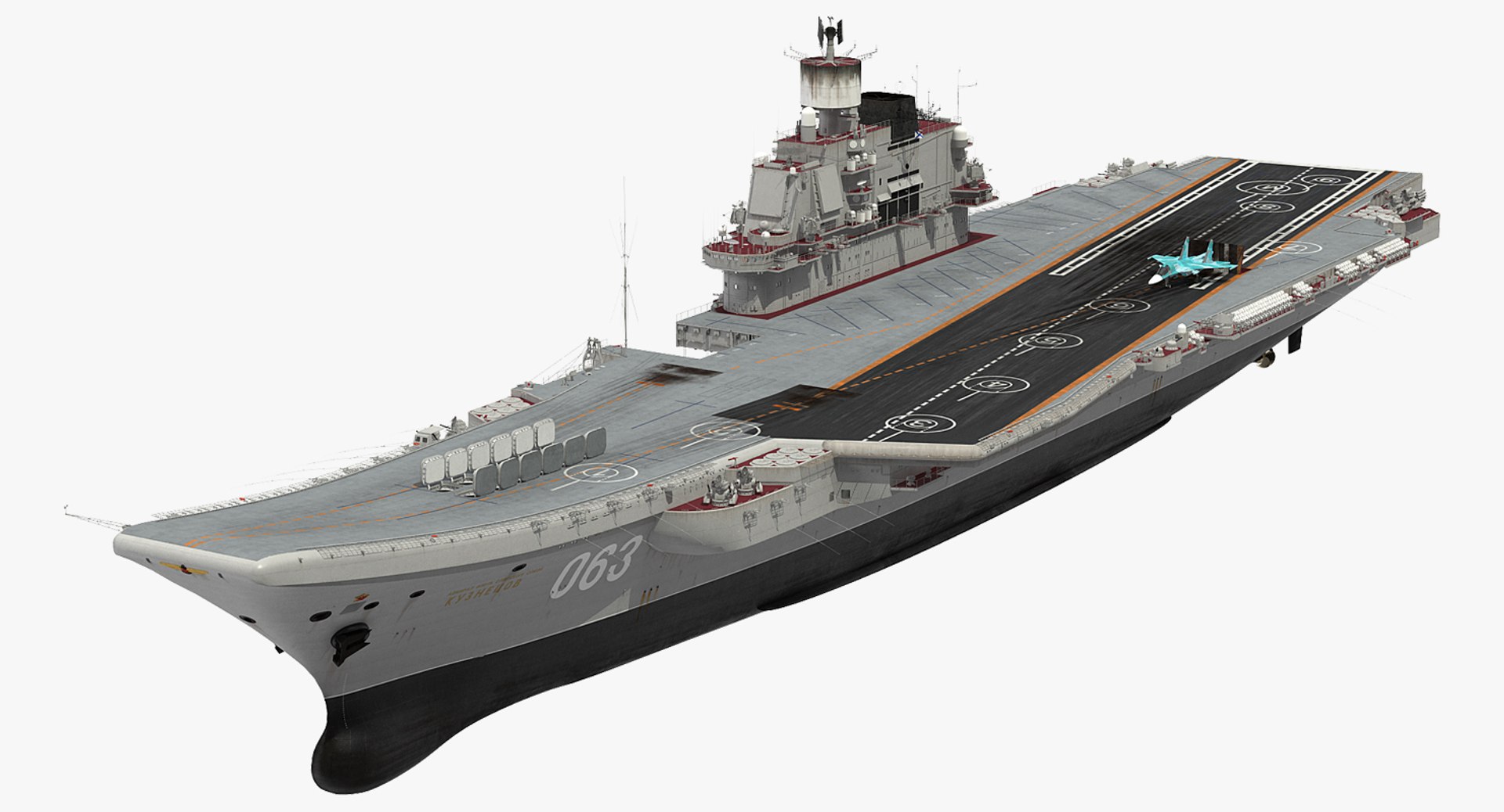 Aircraft Carrier Kuznetsov with Jet Rigged 3D Model preview