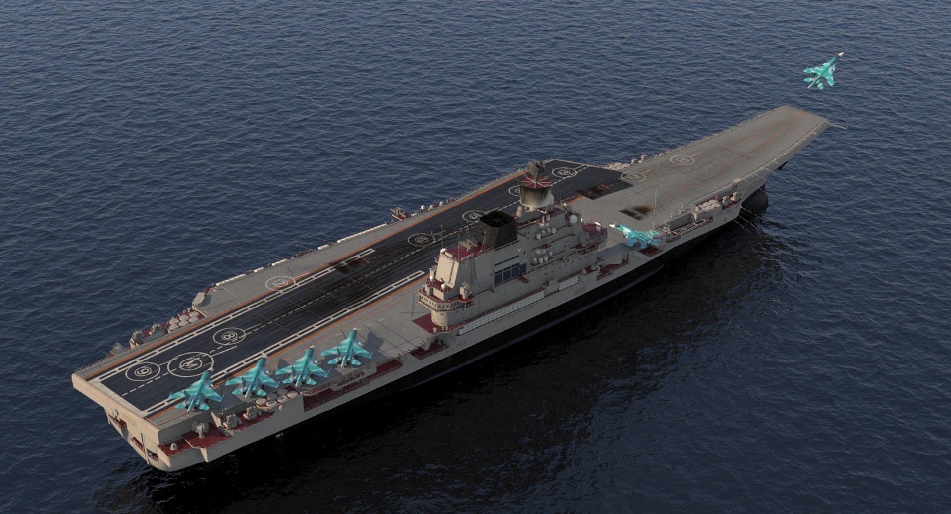 3D Aircraft Carrier Kuznetsov Jet - TurboSquid 1290442