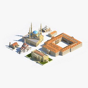 3D monuments beirut church mosque