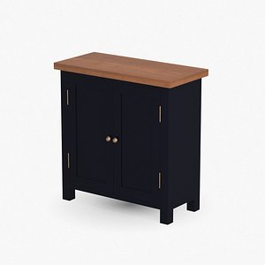 3D oak wooden dark blue model