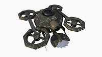 SciFi Military Drone I07 Forest Camo - War Vehicle Fantasy
