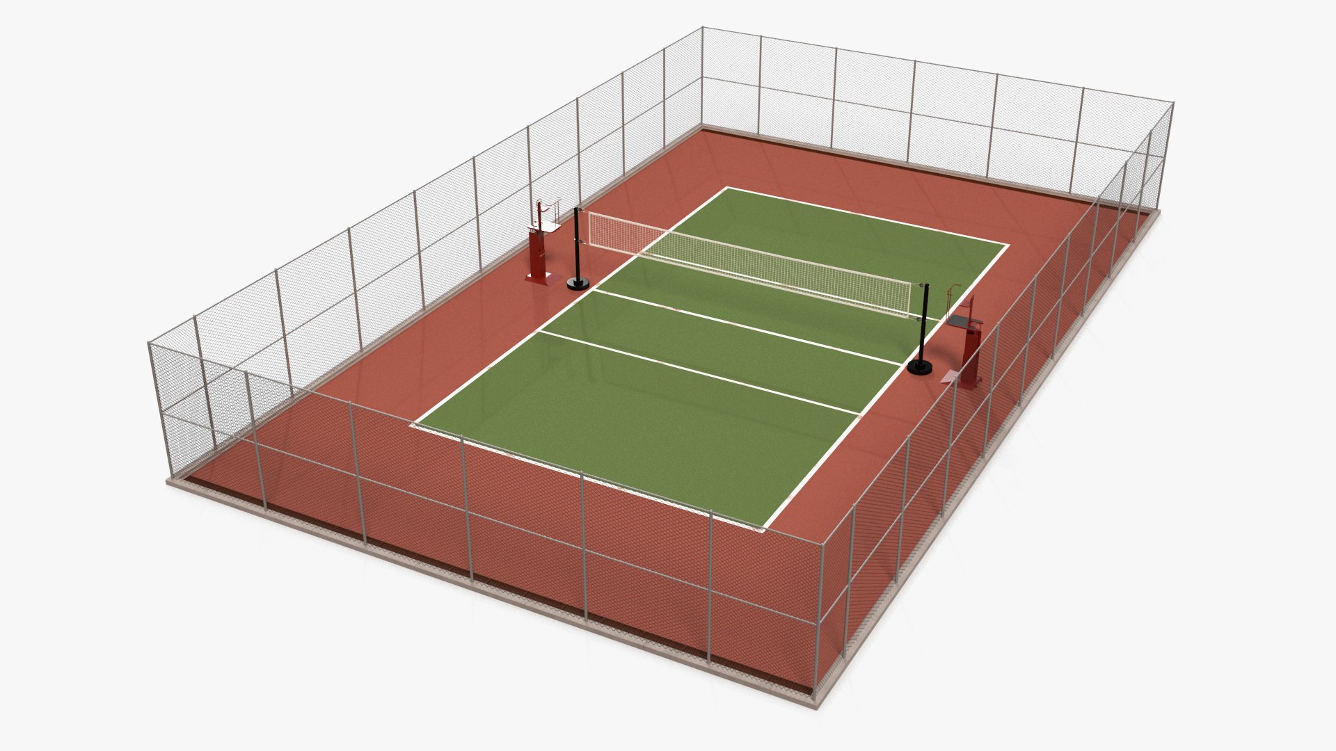 Volleyball Court and Referee Towers by SENOH 3D model preview