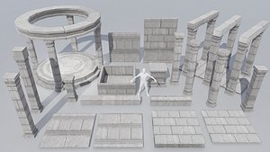 3D Ancient Modular Temple