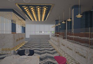 cafe design 3D model