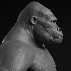 3D Gorilla - Highpoly Sculpture 3D model