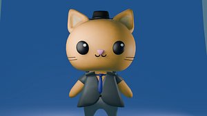 3D Detective cat model