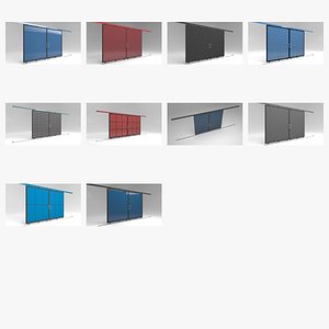 Sliding Metal Warehouse And Factory Doors  High Quality 3D Models 