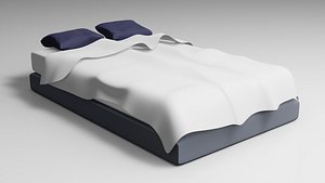 3D bed bedroom pillow model