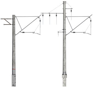 Railway contact network support pack 2 3D model