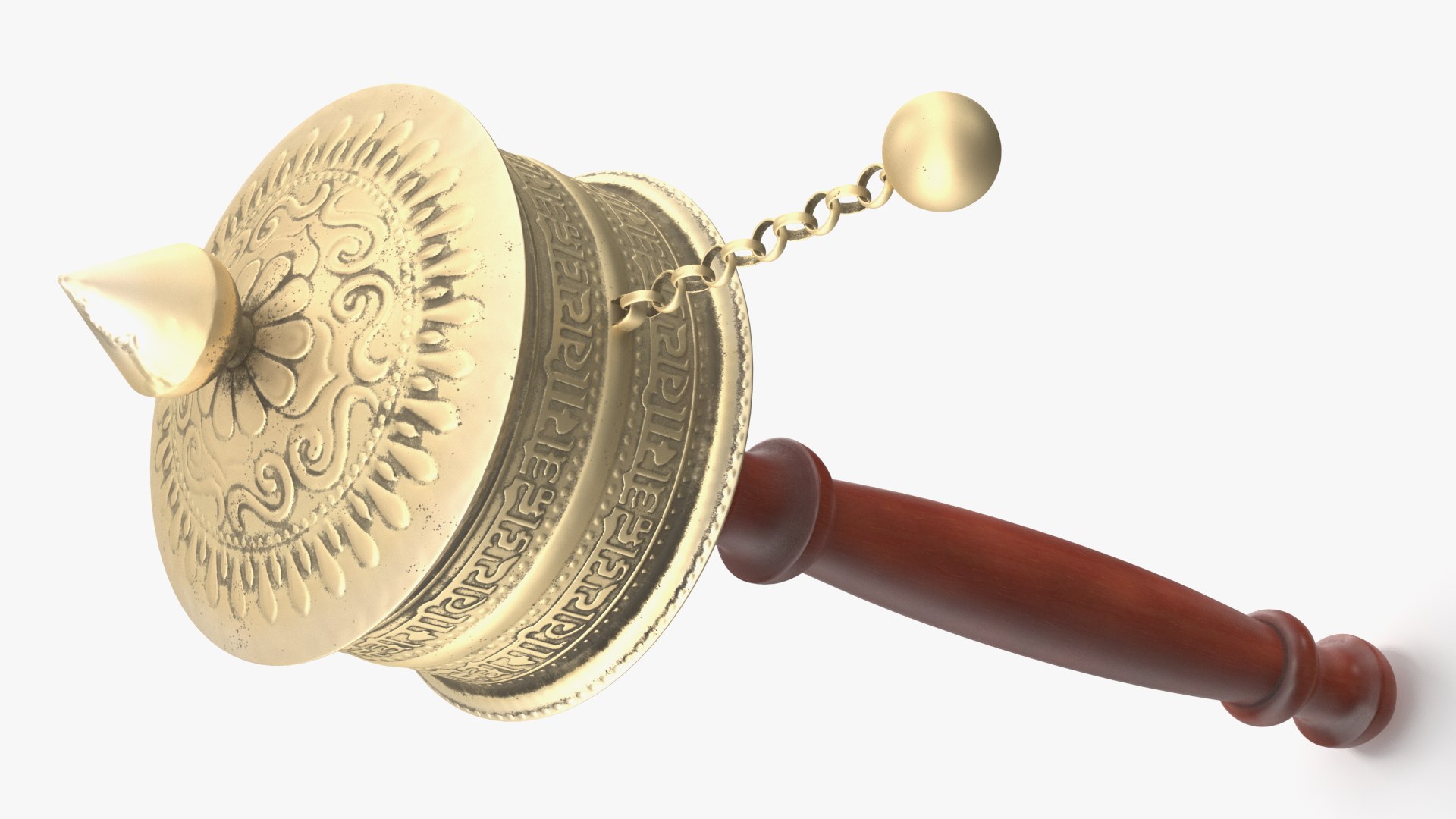 Tibetan Buddhist Prayer Wheel Display Stand - Gold Alloy Holder Base For Hand Held Prayer Wheels (Wheel NOT Included)
