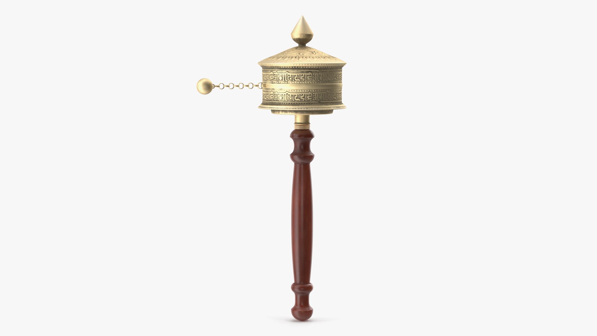 Tibetan Buddhist Hand Held Prayer Wheel 3D model preview