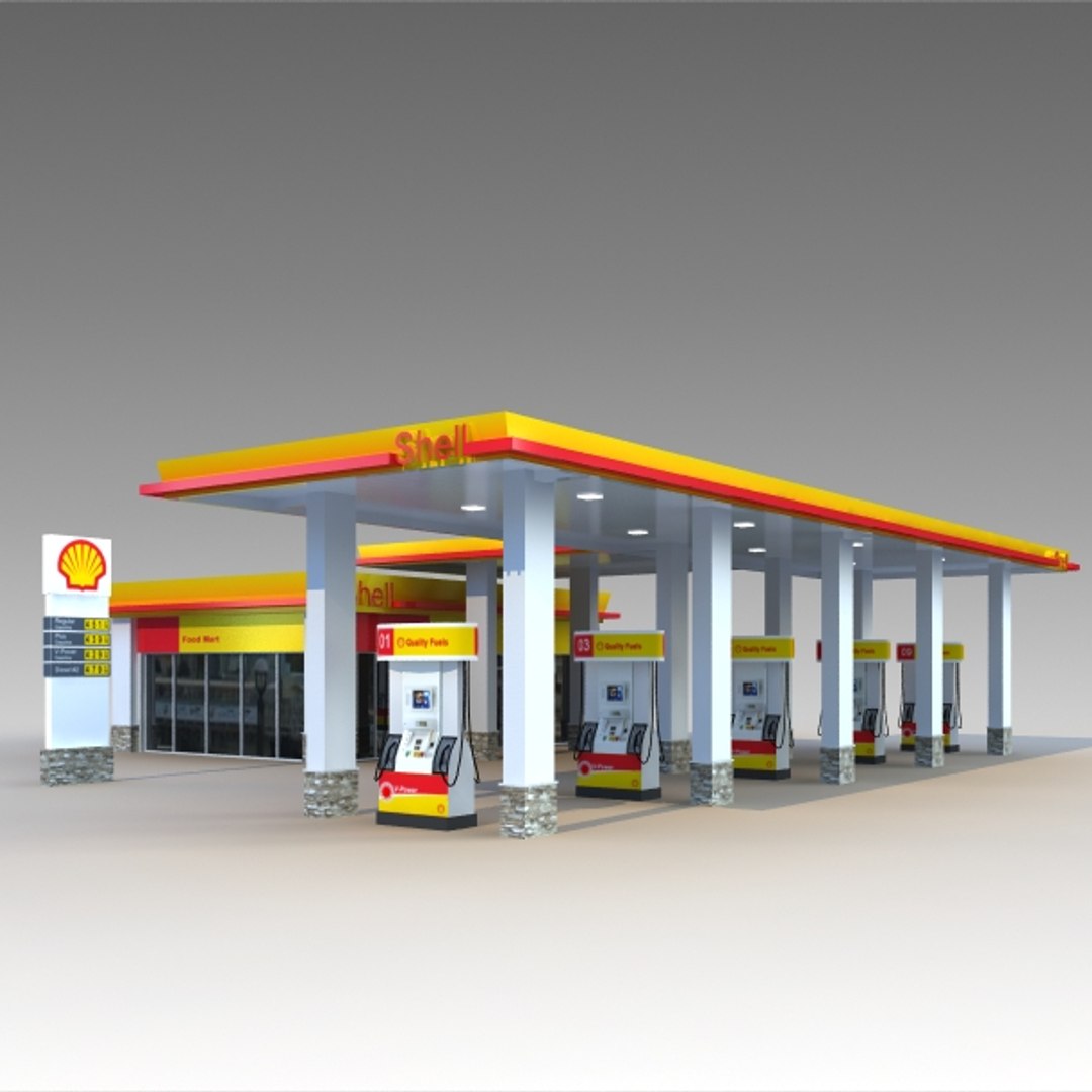 3d Gas Station Shell