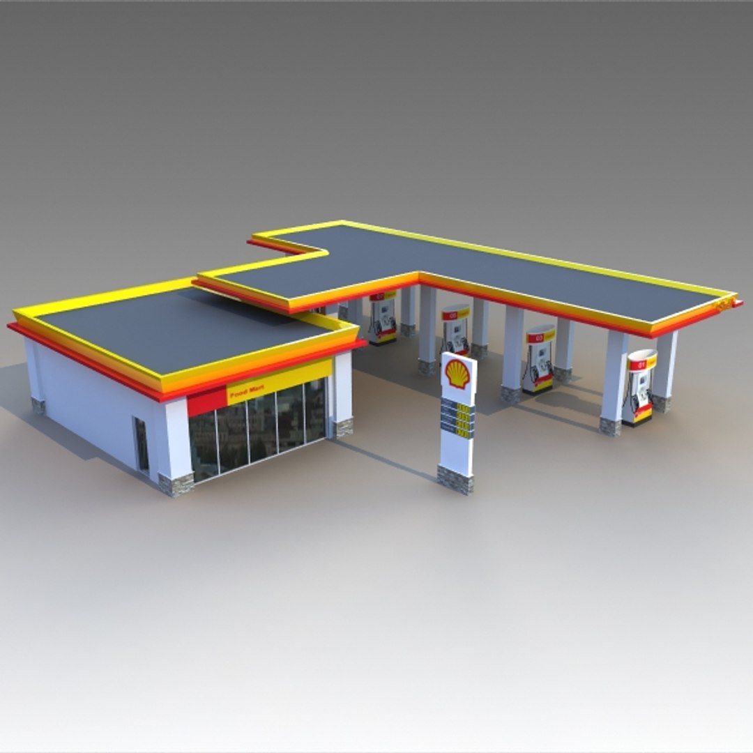 3d Gas Station Shell