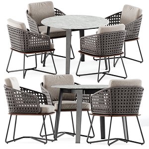 Rivera Little Armchair  and Ginepro round Outdoor table