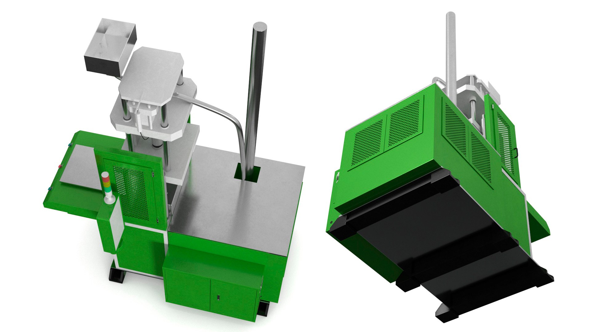 Vertical Plastic Injection Molding Machine Green 3D Model - TurboSquid ...