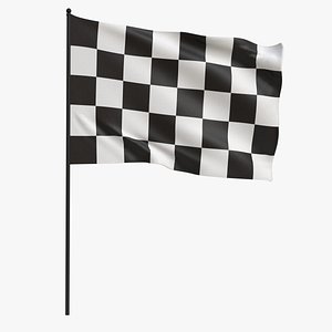 checkered racing flag 3D model