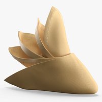 Napkin Folding Lotus Shape Beige
