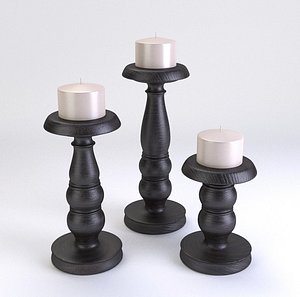 3d obj candle holders