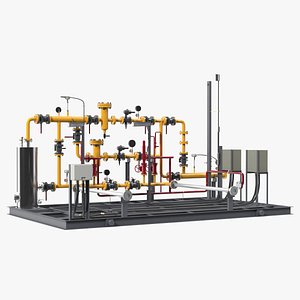 3D LNG Gas Filling Station Pipe Block model